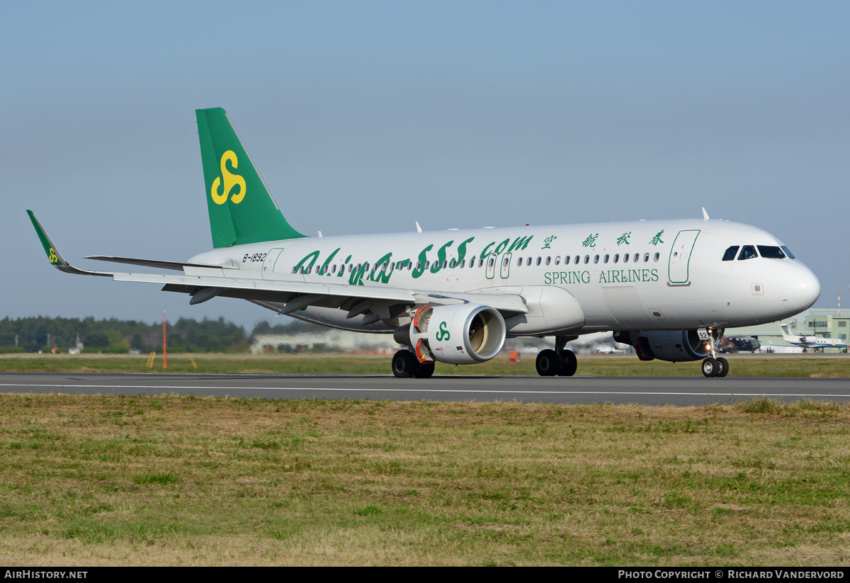 Aircraft Photo of B-1892 | Airbus A320-214 | Spring Airlines | AirHistory.net #19594