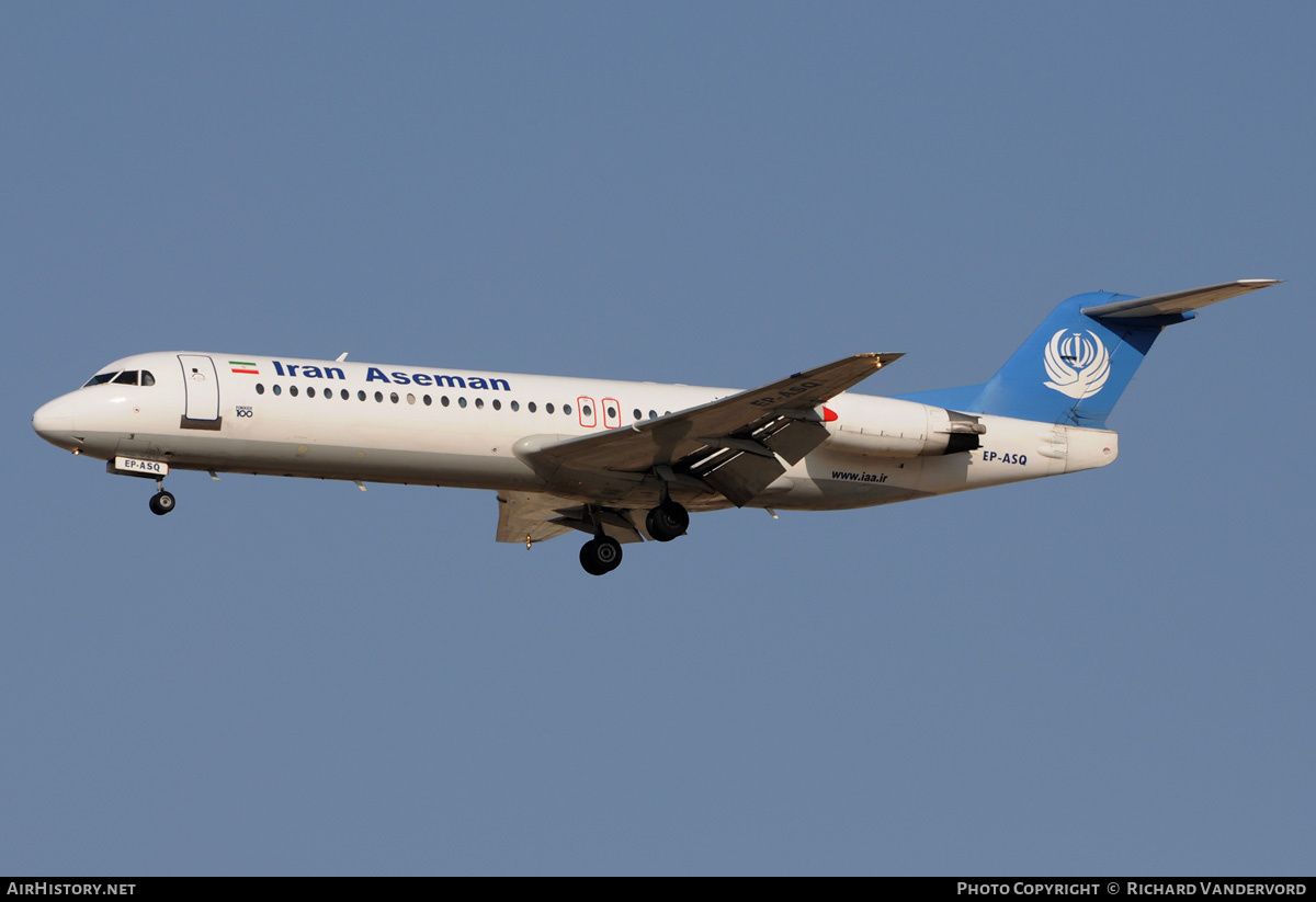 Aircraft Photo of EP-ASQ | Fokker 100 (F28-0100) | Iran Aseman Airlines | AirHistory.net #19602