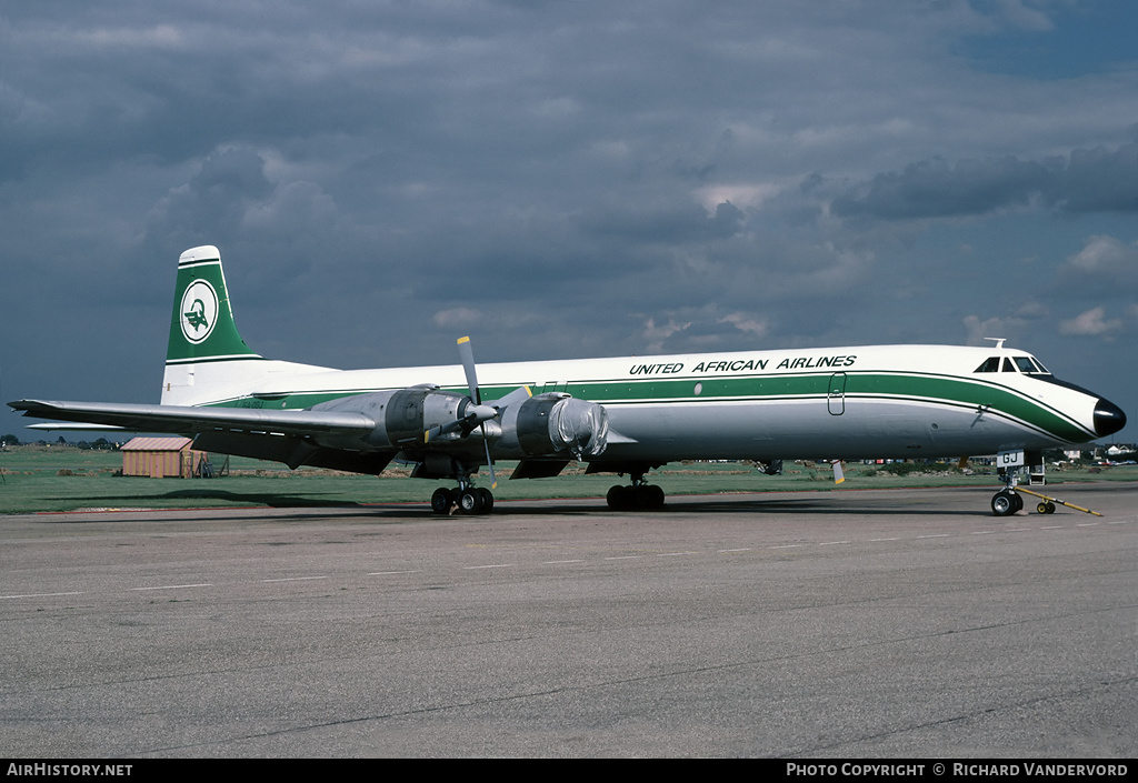 Aircraft Photo of 5A-DGJ | Canadair CL-44J | United African Airlines | AirHistory.net #19625