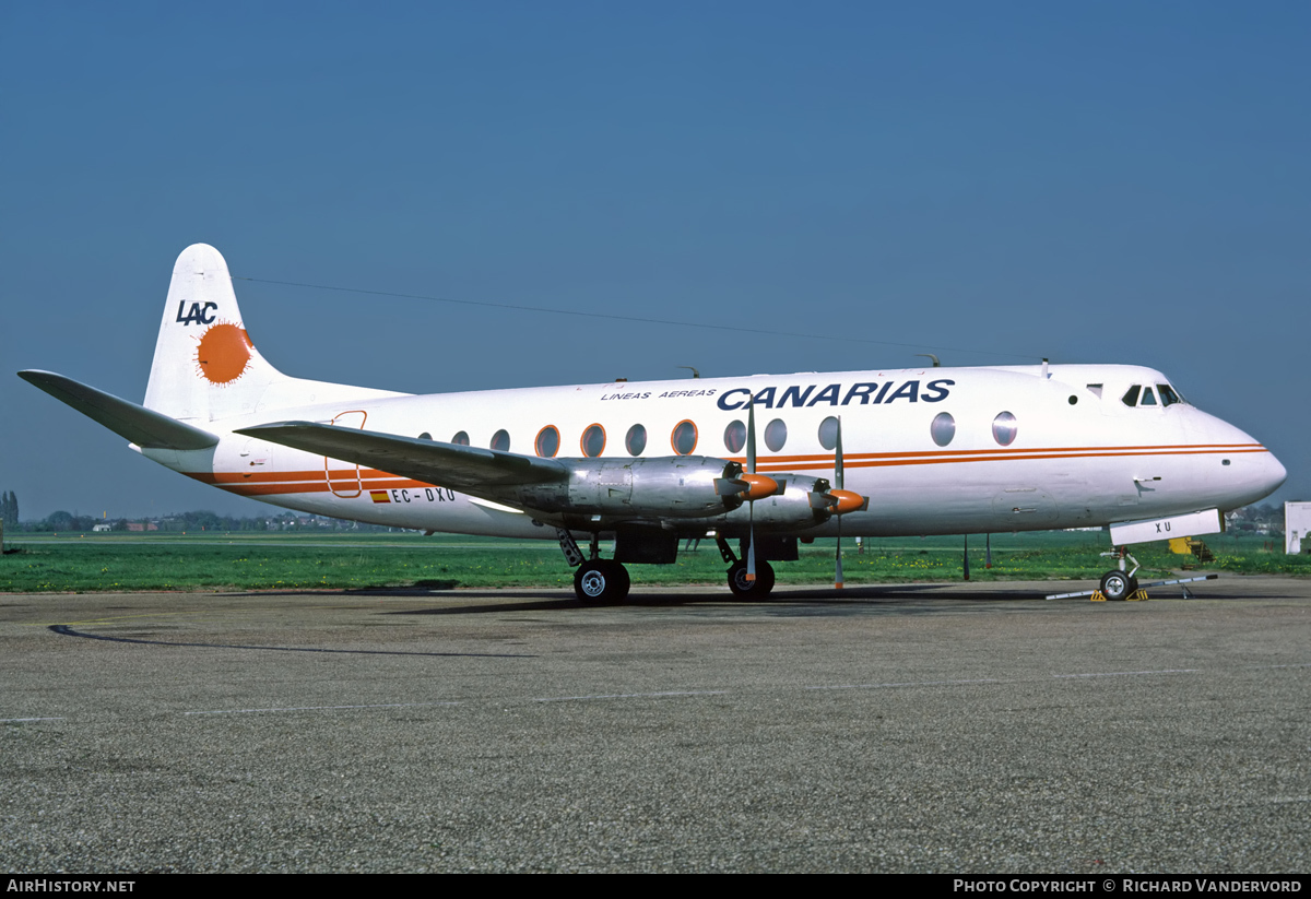 Aircraft Photo of EC-DXU | Vickers 806 Viscount | Líneas Aéreas Canarias - LAC | AirHistory.net #19671