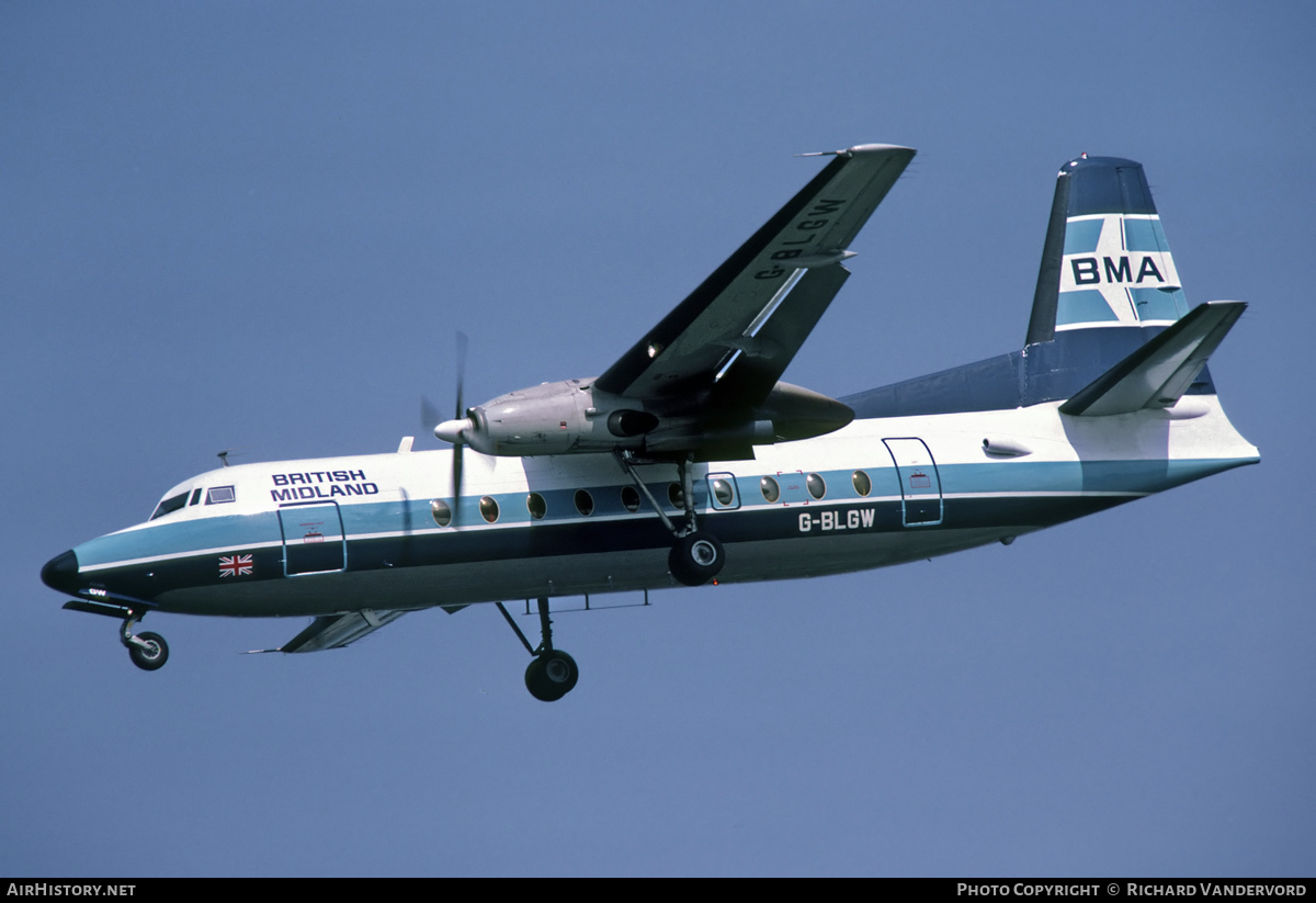Aircraft Photo of G-BLGW | Fokker F27-200 Friendship | British Midland Airways - BMA | AirHistory.net #19703