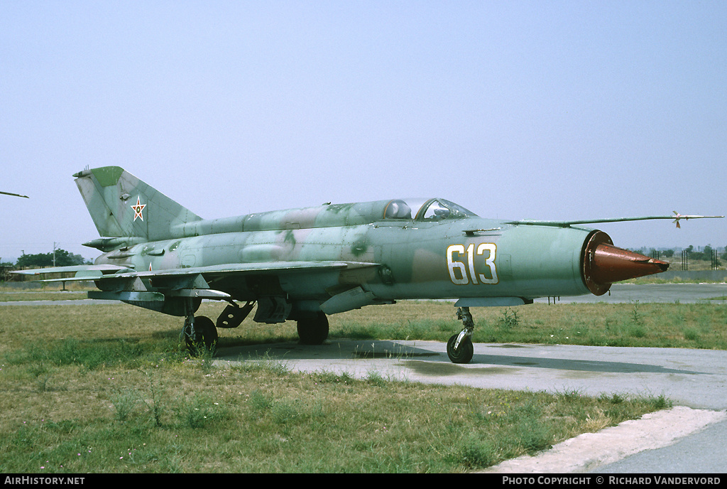 Aircraft Photo of 613 | Mikoyan-Gurevich MiG-21M | Bulgaria - Air Force | AirHistory.net #19901
