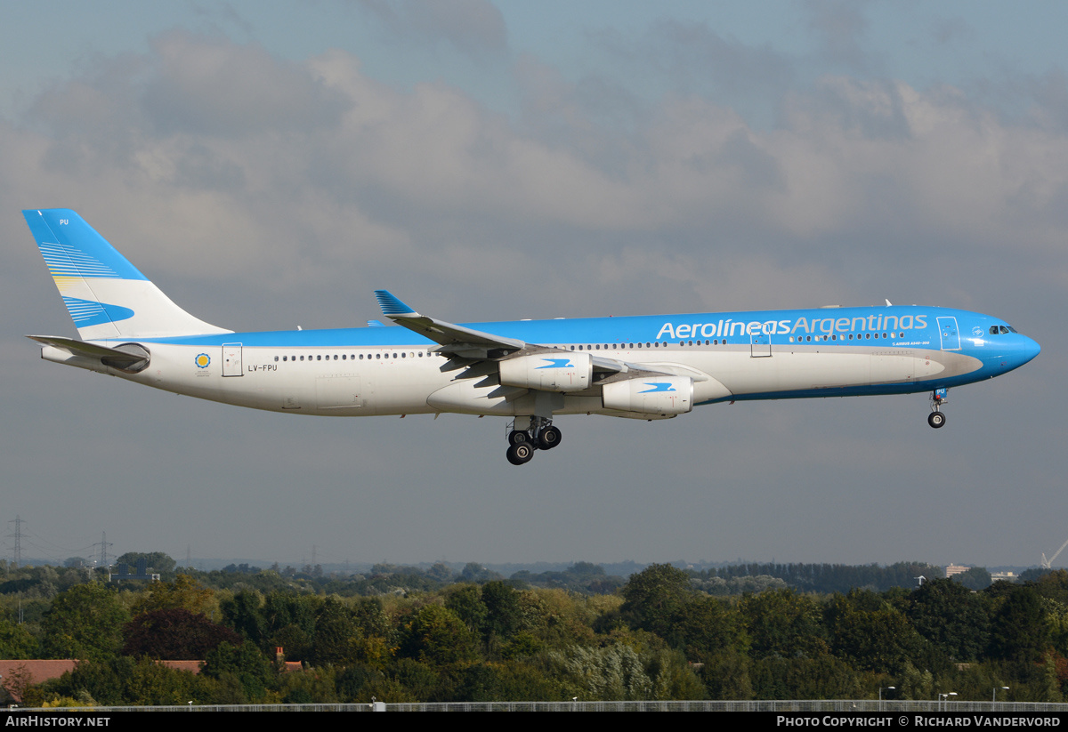 Aircraft Photo of LV-FPU | Airbus A340-313 | Aerolíneas Argentinas | AirHistory.net #20047