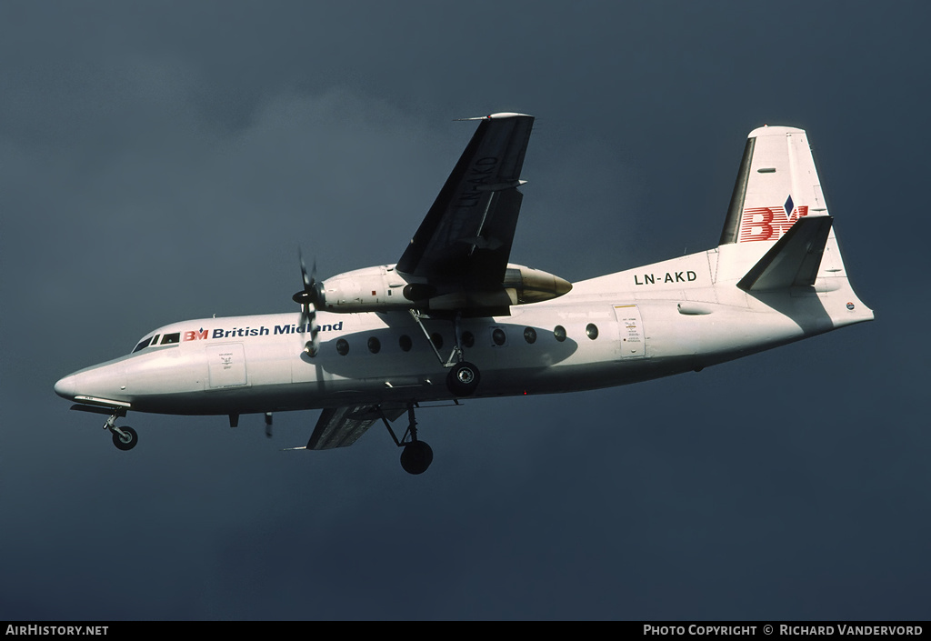 Aircraft Photo of LN-AKD | Fokker F27-200 Friendship | British Midland Airways - BMA | AirHistory.net #20126