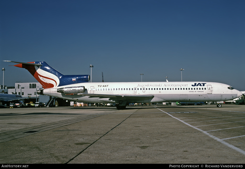 Aircraft Photo of YU-AKF | Boeing 727-2H9/Adv | JAT Yugoslav Airlines - Jugoslovenski Aerotransport | AirHistory.net #20136