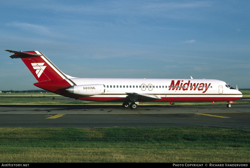 Aircraft Photo of N930ML | McDonnell Douglas DC-9-31 | Midway Airlines | AirHistory.net #20281