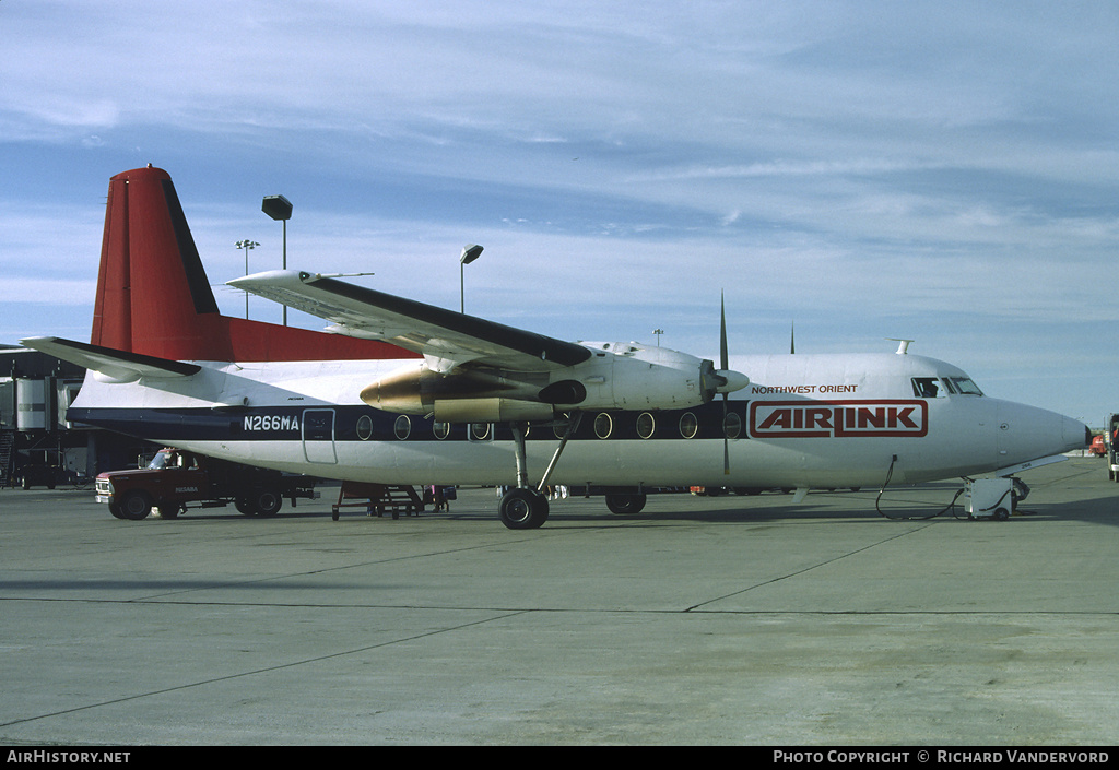 Aircraft Photo of N266MA | Fokker F27-200 Friendship | Northwest Orient Airlink | AirHistory.net #20652