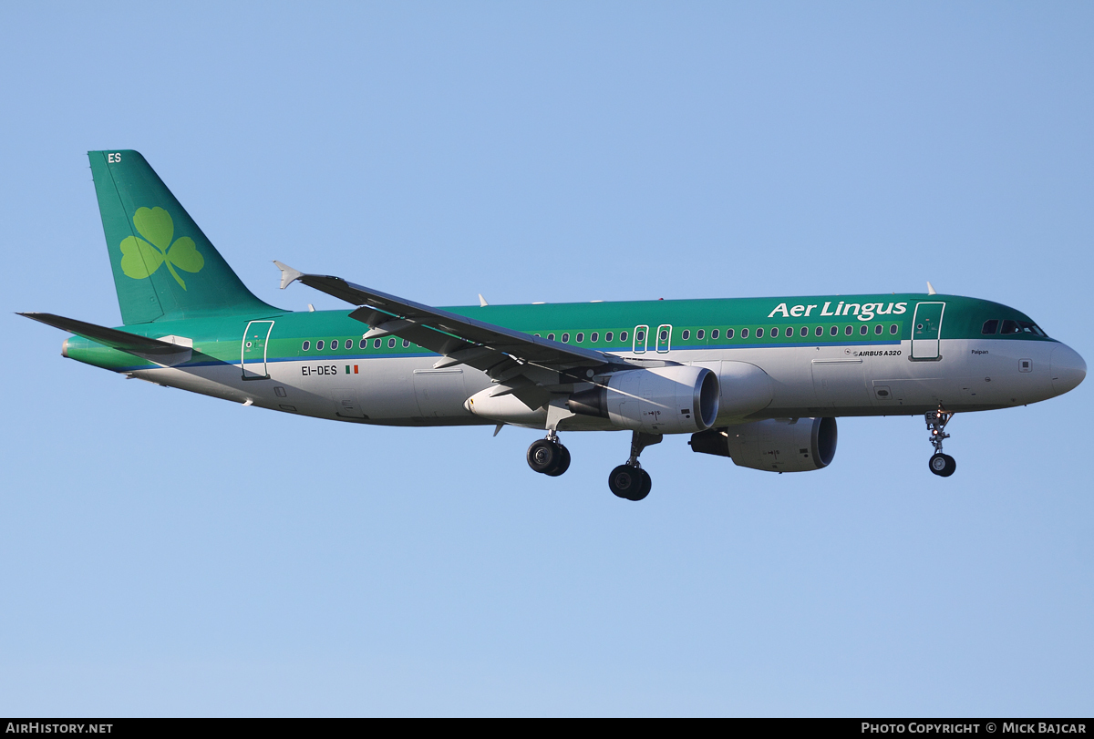 Aircraft Photo of EI-DES | Airbus A320-214 | Aer Lingus | AirHistory.net #20672