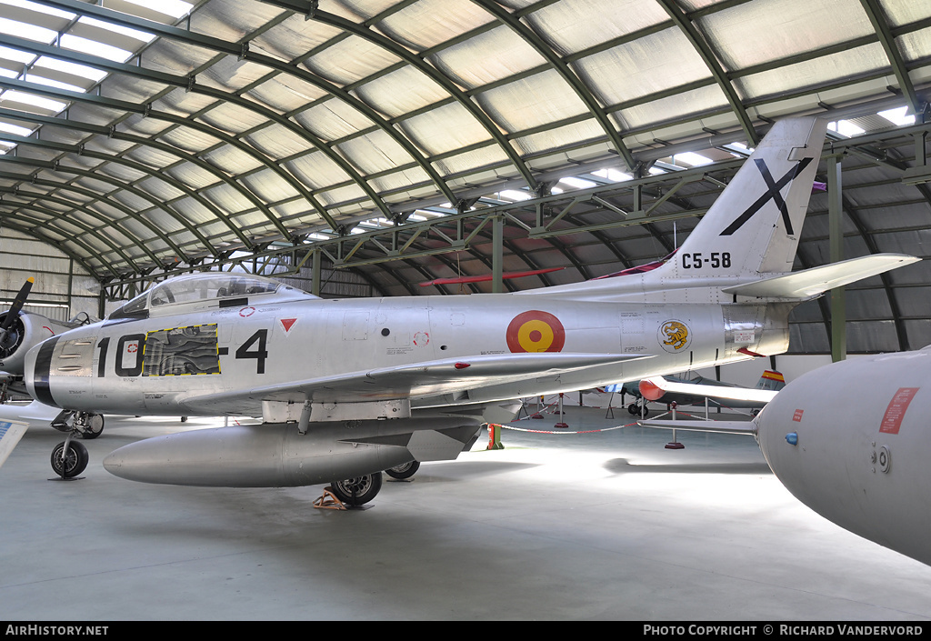 Aircraft Photo of C5-58 | North American F-86F Sabre | Spain - Air Force | AirHistory.net #20701