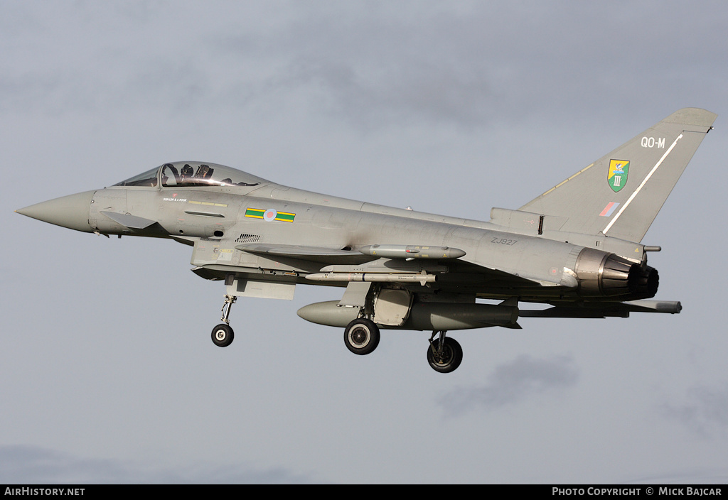 Aircraft Photo of ZJ927 | Eurofighter EF-2000 Typhoon F2 | UK - Air Force | AirHistory.net #20797