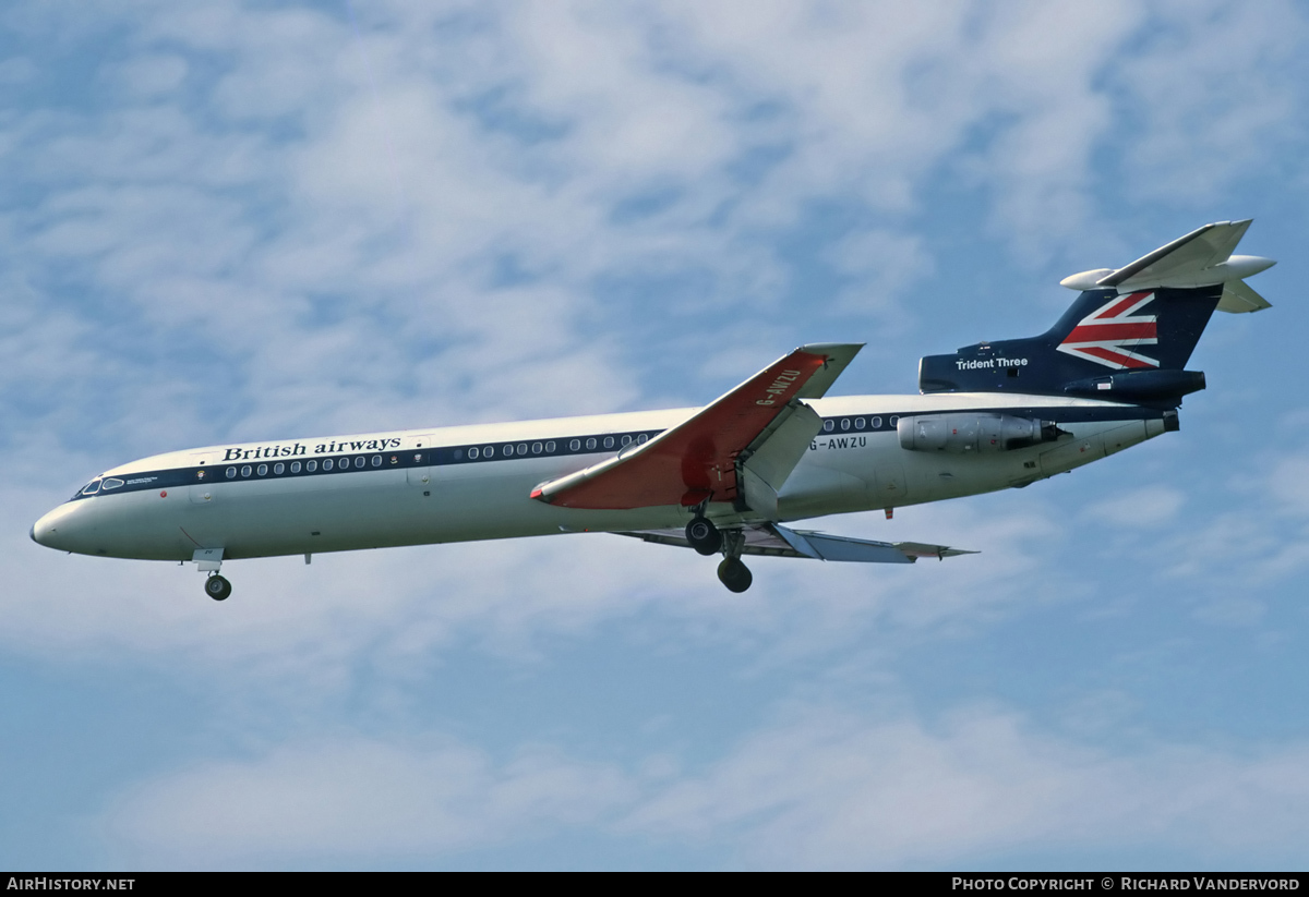 Aircraft Photo of G-AWZU | Hawker Siddeley HS-121 Trident 3B | British Airways | AirHistory.net #21015
