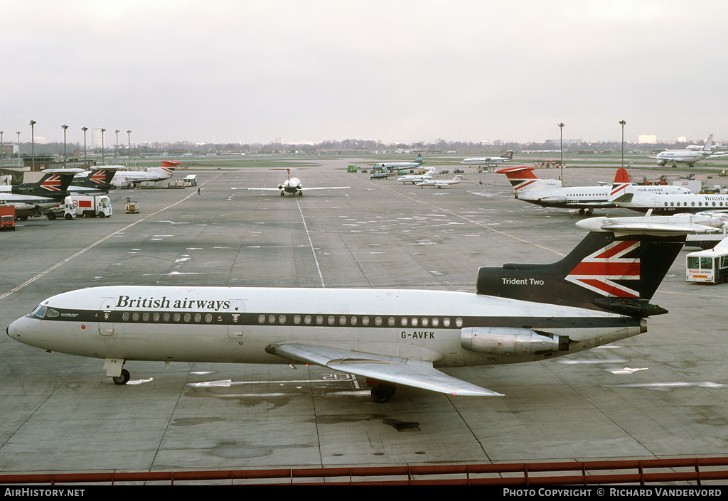 Aircraft Photo of G-AVFK | Hawker Siddeley HS-121 Trident 2E | British Airways | AirHistory.net #21045