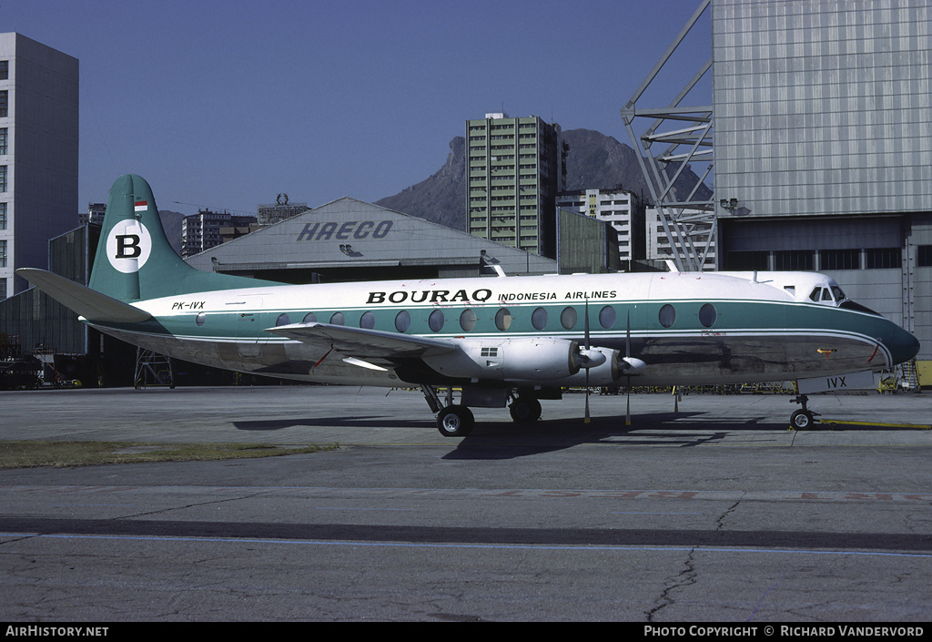 Aircraft Photo of PK-IVX | Vickers 843 Viscount | Bouraq Indonesia Airlines | AirHistory.net #21125