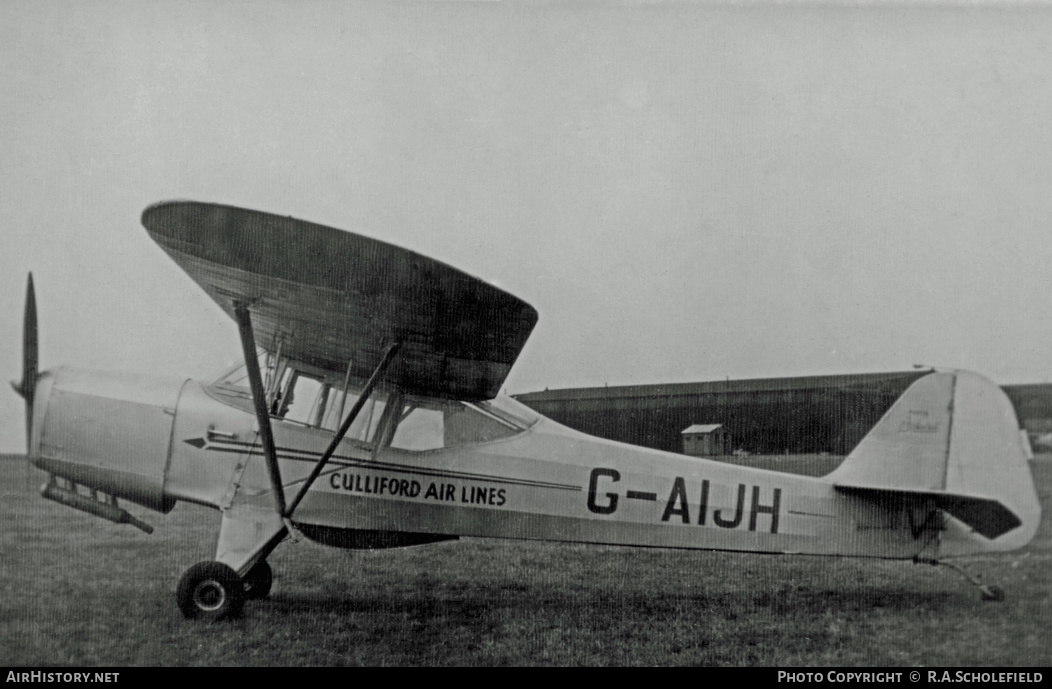 Aircraft Photo of G-AIJH | Auster J-1 Autocrat | Culliford Airlines | AirHistory.net #21263