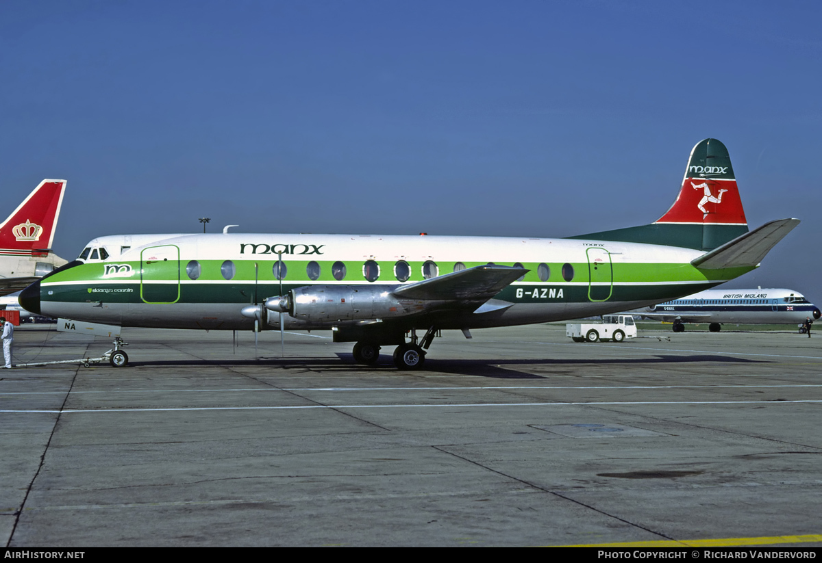 Aircraft Photo of G-AZNA | Vickers 813 Viscount | Manx Airlines | AirHistory.net #21317