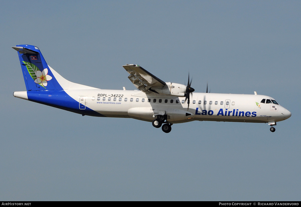 Aircraft Photo of RDPL-34222 | ATR ATR-72-600 (ATR-72-212A) | Lao Airlines | AirHistory.net #21477