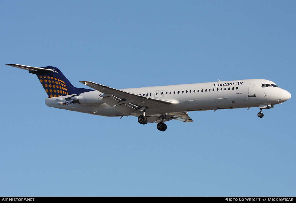 Aircraft Photo of D-AFKC | Fokker 100 (F28-0100) | Contact Air | AirHistory.net #21577
