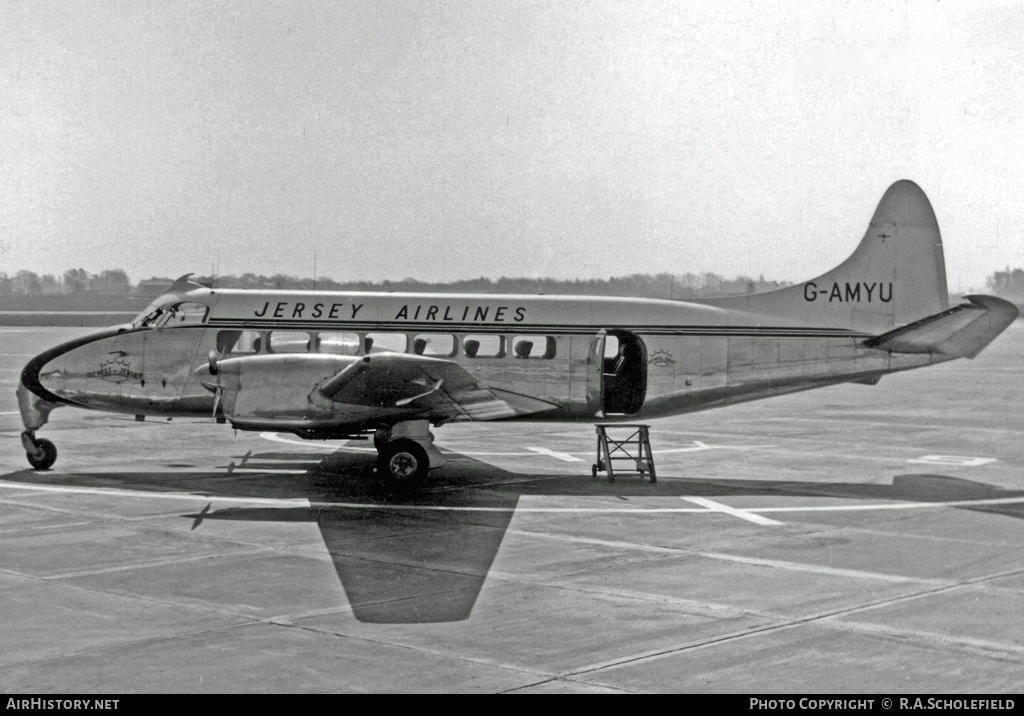 Aircraft Photo of G-AMYU | De Havilland D.H. 114 Heron 1B | Jersey Airlines | AirHistory.net #21699