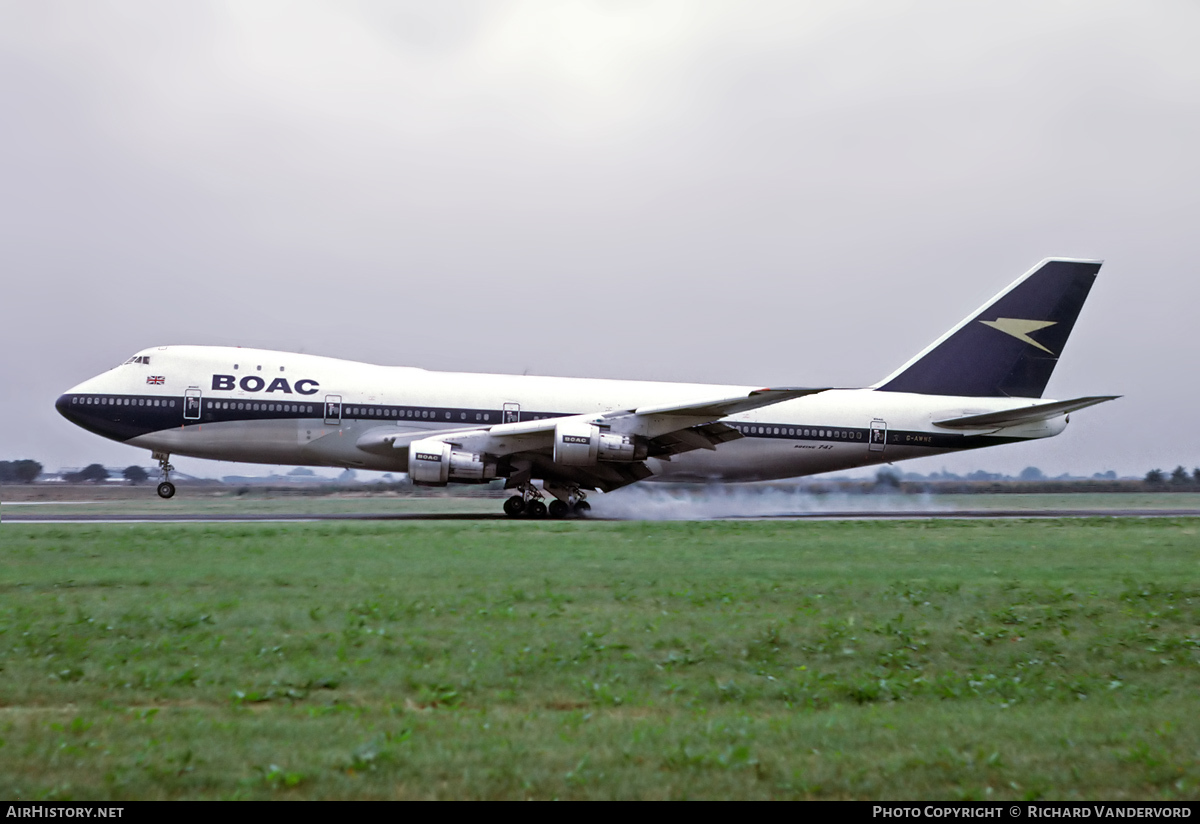 Aircraft Photo of G-AWNE | Boeing 747-136 | BOAC - British Overseas Airways Corporation | AirHistory.net #21787