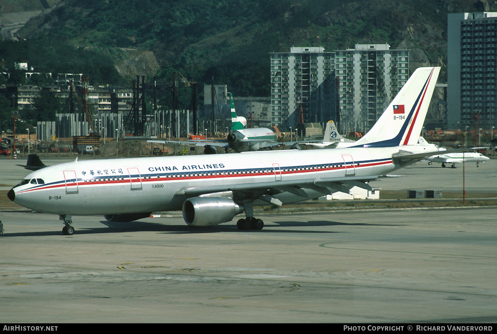 Aircraft Photo of B-194 | Airbus A300B4-220 | China Airlines | AirHistory.net #21793