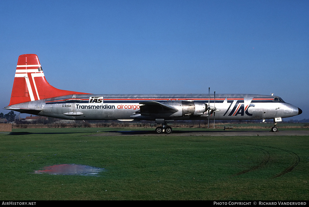 Aircraft Photo of G-AXAA | Canadair CL-44D4-2 | Transmeridian Air Cargo | AirHistory.net #21942