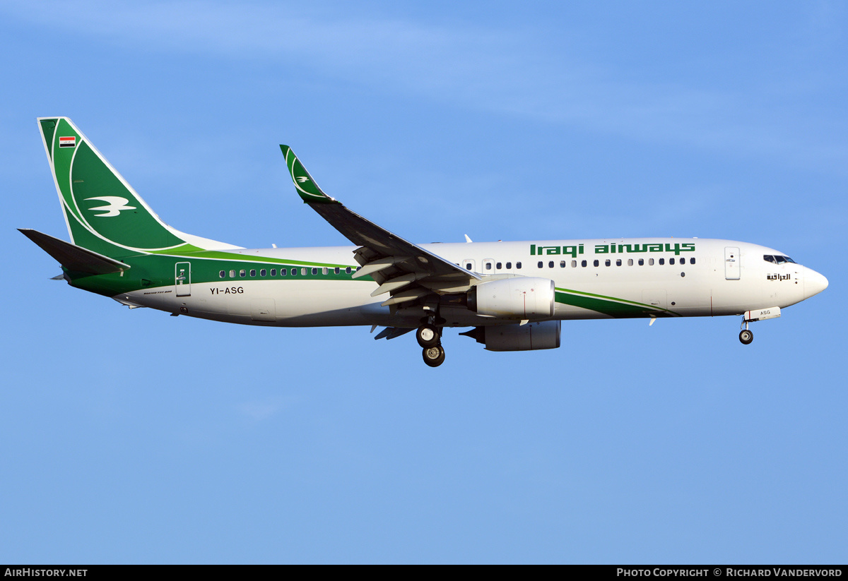 Aircraft Photo of YI-ASG | Boeing 737-81Z | Iraqi Airways | AirHistory.net #21977
