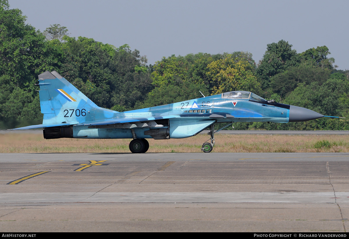 Aircraft Photo of 2706 | Mikoyan-Gurevich MiG-29B (9-12B) | Myanmar - Air Force | AirHistory.net #21983