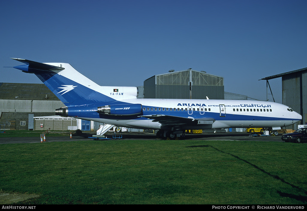 Aircraft Photo of YA-FAW | Boeing 727-155C | Ariana Afghan Airlines | AirHistory.net #22010