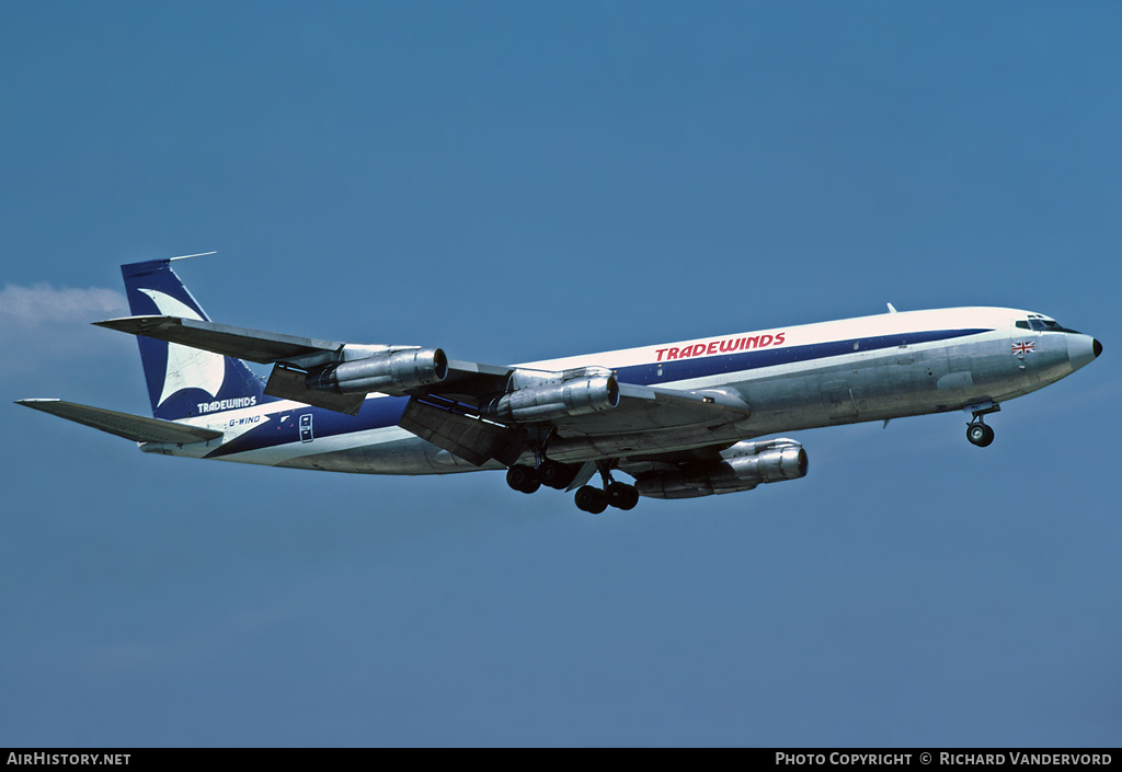 Aircraft Photo of G-WIND | Boeing 707-323C | Tradewinds Airways | AirHistory.net #22013