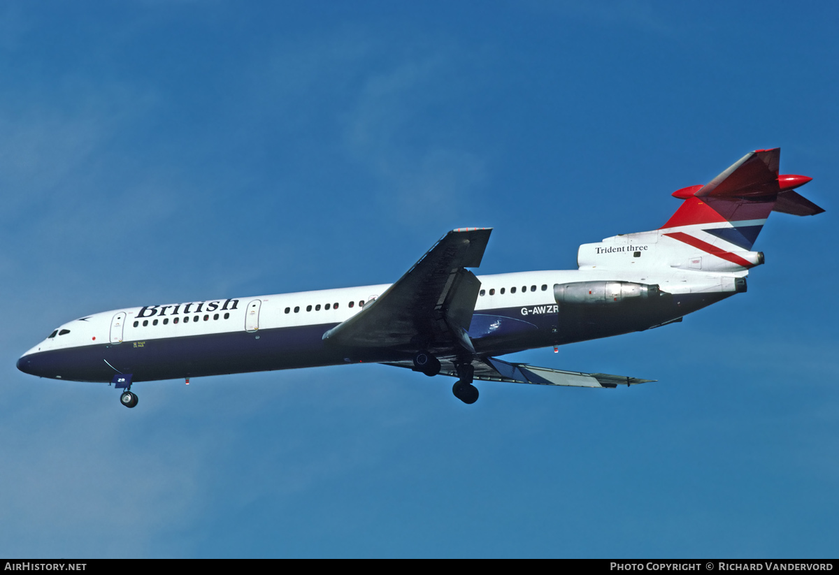Aircraft Photo of G-AWZR | Hawker Siddeley HS-121 Trident 3B | British Airways | AirHistory.net #22034
