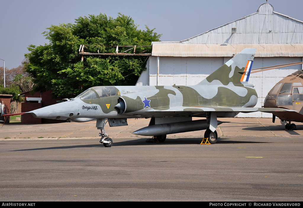 Aircraft Photo of 835 | Dassault Mirage IIIRZ | South Africa - Air Force | AirHistory.net #22181