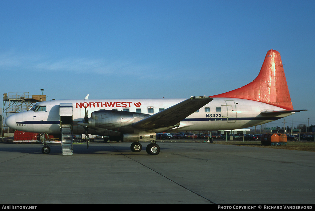 Aircraft Photo of N3423 | Convair 580 | Northwest Airlines | AirHistory.net #22224