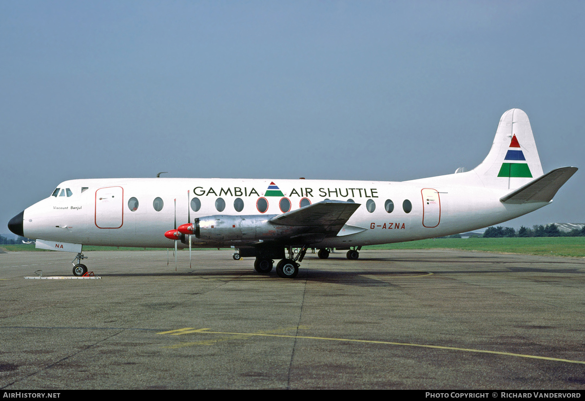Aircraft Photo of G-AZNA | Vickers 813 Viscount | Gambia Air Shuttle | AirHistory.net #22333