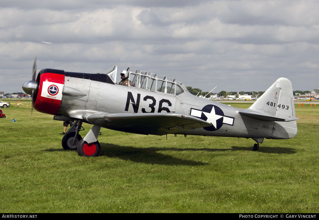 Aircraft Photo of N36 / 481493 | North American AT-6D Texan | USA - Air Force | AirHistory.net #22856