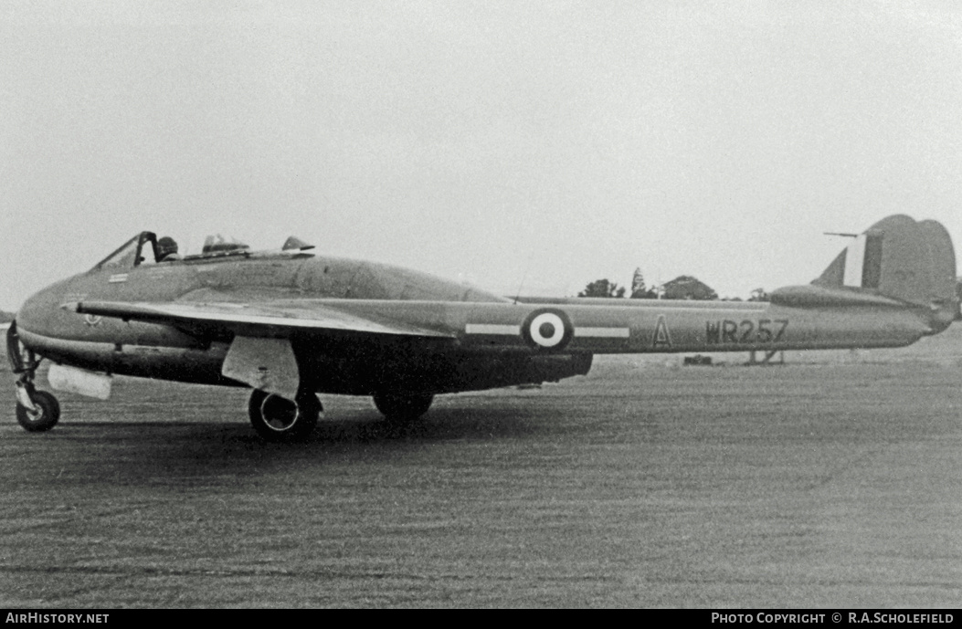 Aircraft Photo of WR257 | De Havilland D.H. 100 Vampire FB9 | UK - Air Force | AirHistory.net #23249