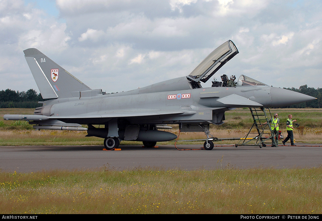 Aircraft Photo of ZJ803 | Eurofighter EF-2000 Typhoon T1 | UK - Air Force | AirHistory.net #23346