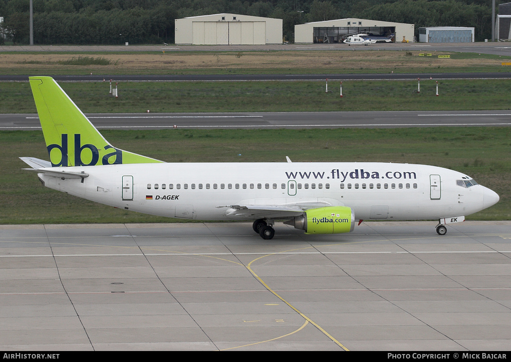 Aircraft Photo of D-AGEK | Boeing 737-3M8 | DBA - Deutsche BA | AirHistory.net #23421