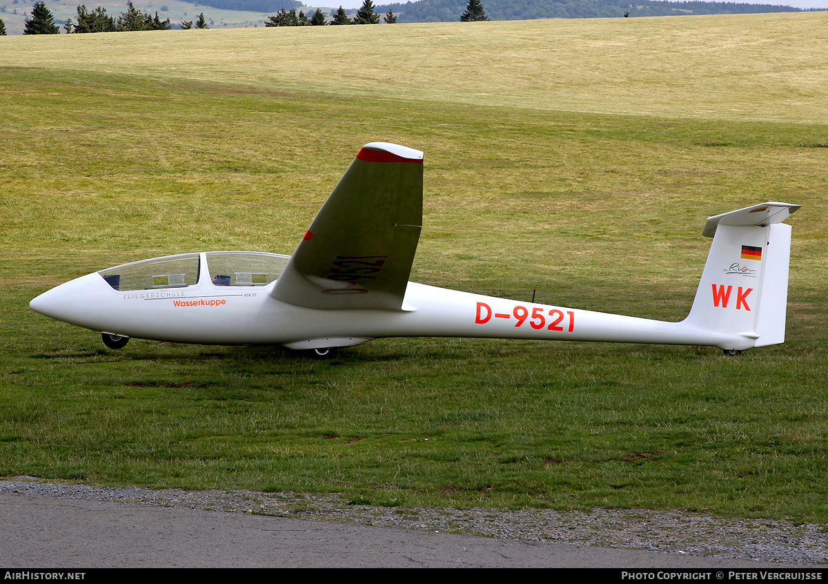 Aircraft Photo of D-9521 | Schleicher ASK-21 | Fliegerschule Wasserkuppe | AirHistory.net #23478