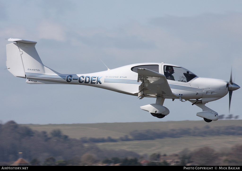 Aircraft Photo of G-CDEK | Diamond DA40D Diamond Star TDI | AirHistory.net #23499