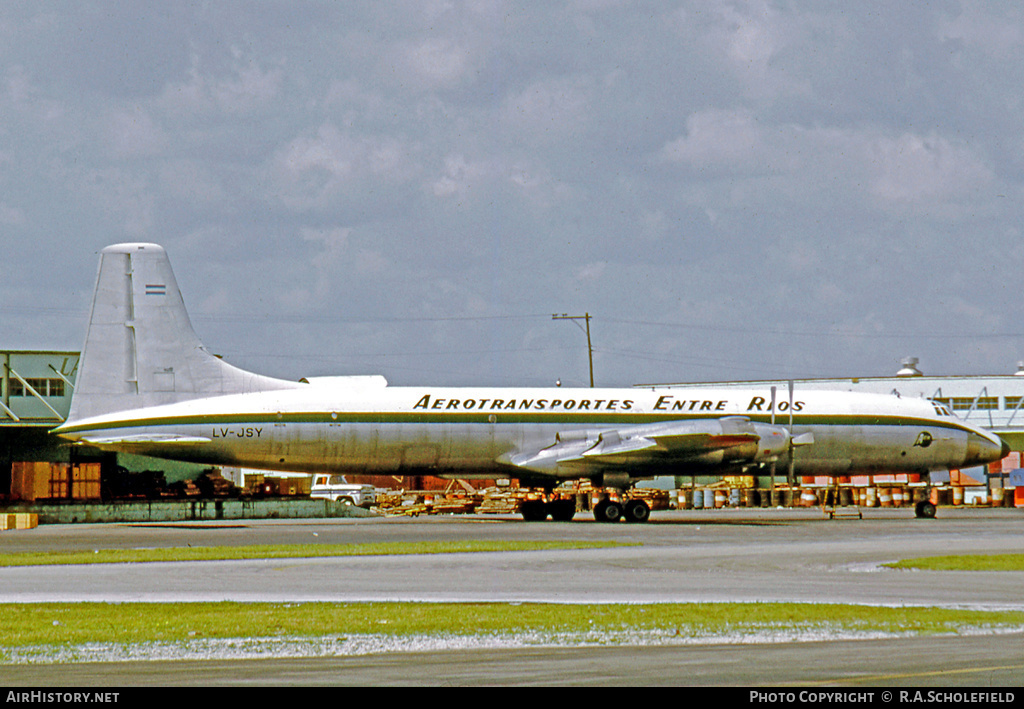 Aircraft Photo of LV-JSY | Canadair CL-44-6 Yukon | Aerotransportes Entre Ríos - AER | AirHistory.net #23808