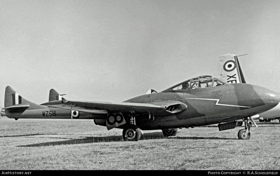 Aircraft Photo of WZ518 | De Havilland D.H. 115 Vampire T11 | UK - Air Force | AirHistory.net #23939