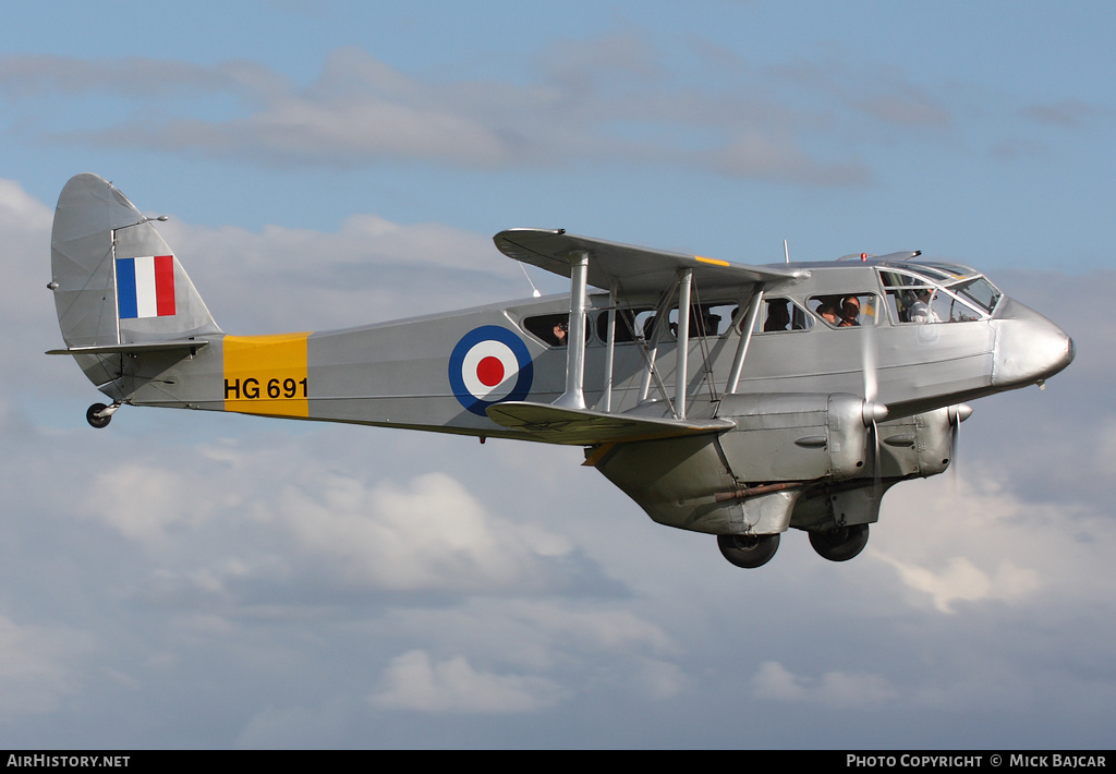 Aircraft Photo of G-AIYR / HG691 | De Havilland D.H. 89A Dragon Rapide | UK - Air Force | AirHistory.net #24306
