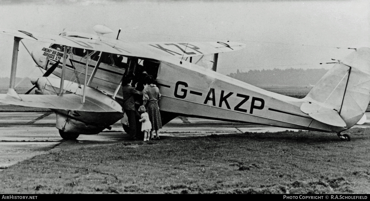 Aircraft Photo of G-AKZP | De Havilland D.H. 89A Dragon Rapide | Ringway Air Charter Services | AirHistory.net #24545