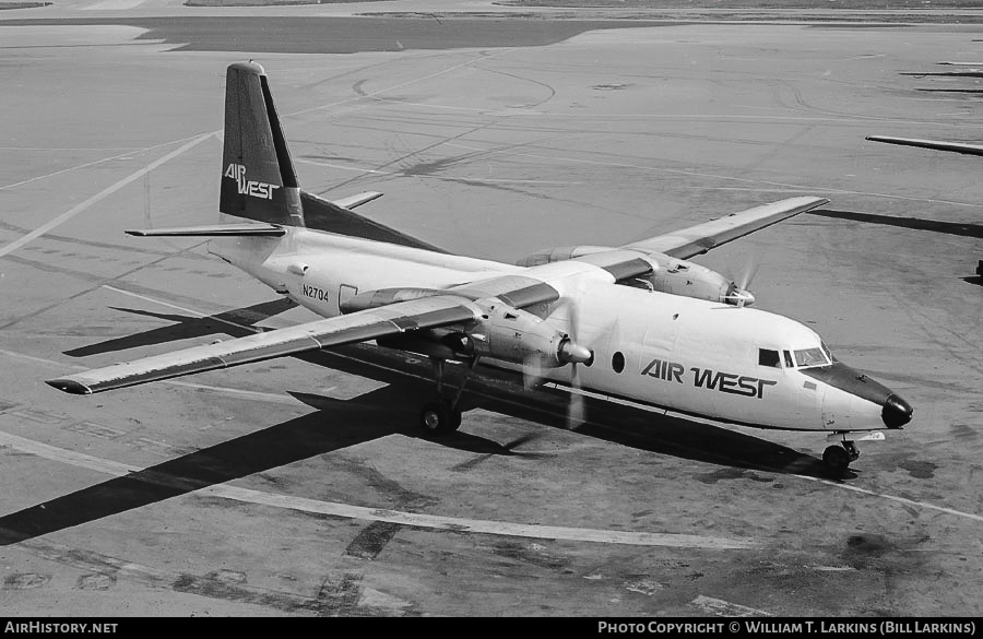 Aircraft Photo of N2704 | Fairchild F-27 | Air West | AirHistory.net #25290