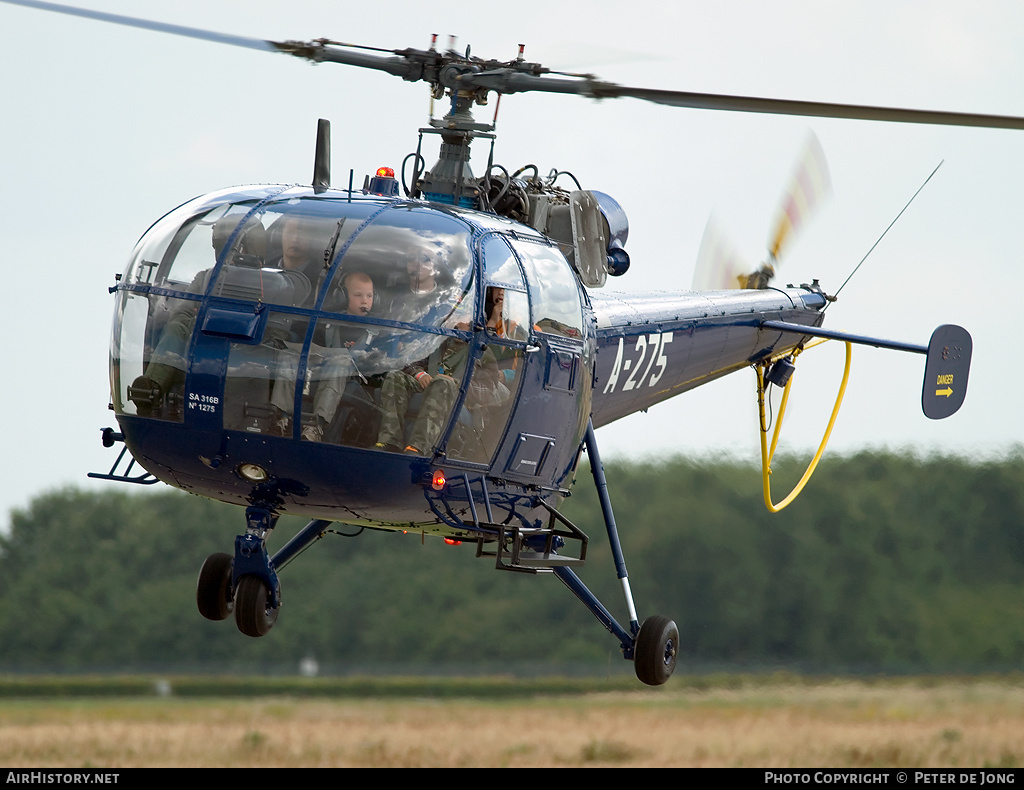 Aircraft Photo of A-275 | Sud SA-316B Alouette III | Netherlands - Air Force | AirHistory.net #25540