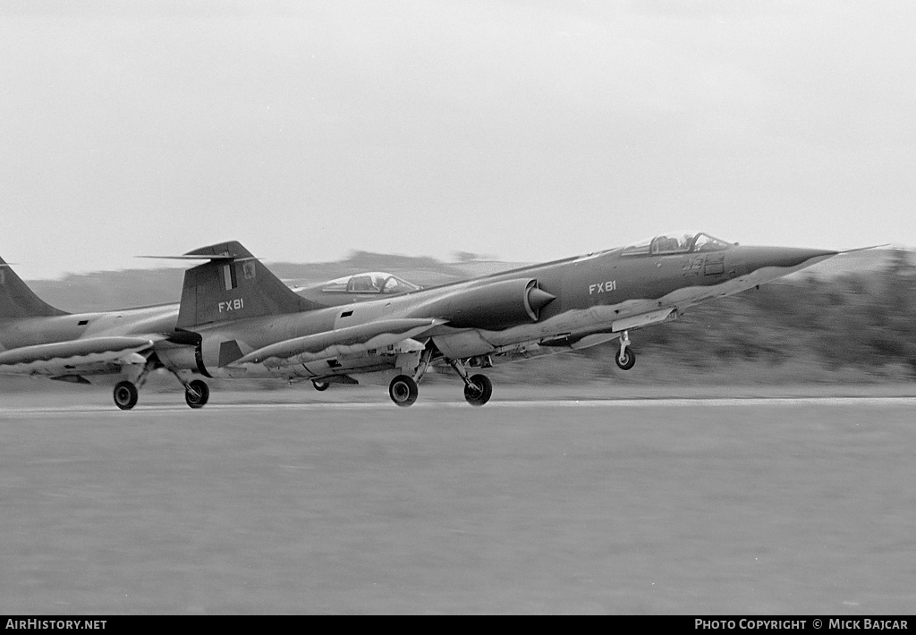 Aircraft Photo of FX81 | Lockheed F-104G Starfighter | Belgium - Air Force | AirHistory.net #25618