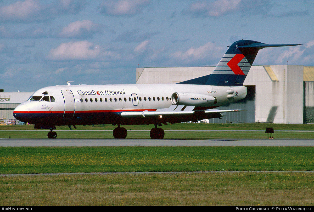 Aircraft Photo of C-FCRI | Fokker F28-1000 Fellowship | Canadian Regional Airlines | AirHistory.net #26007