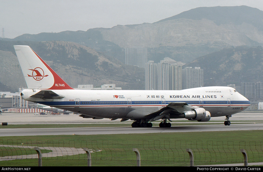 Aircraft Photo of HL7445 | Boeing 747-2B5B | Korean Air Lines | AirHistory.net #26170
