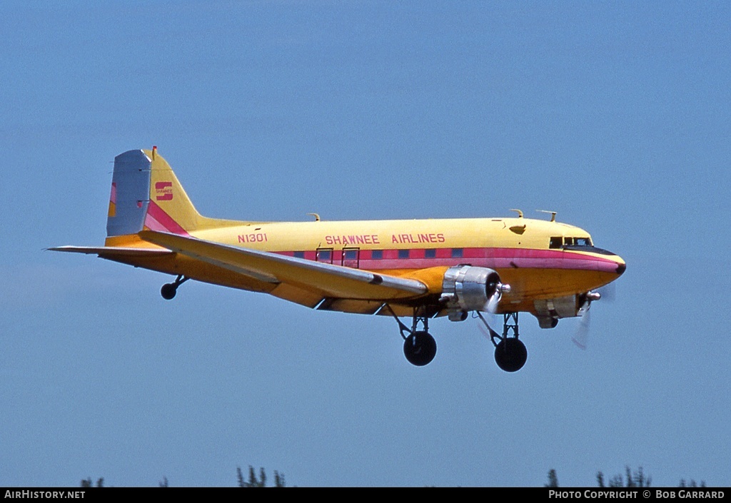 Aircraft Photo of N1301 | Douglas DC-3A | Shawnee Airlines | AirHistory.net #26489