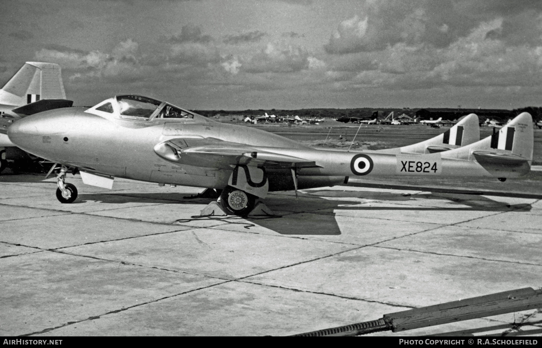 Aircraft Photo of XE824 | De Havilland D.H. 115 Vampire T11 | De Havilland | AirHistory.net #26753
